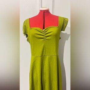 Wild Fabie Green Apple Square-Neck Cap Sleeve Skater Dress size XXL